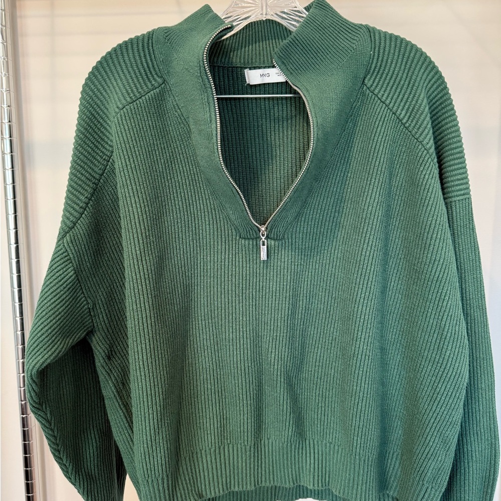 Mango Green Half Zip Sweater - size XXL